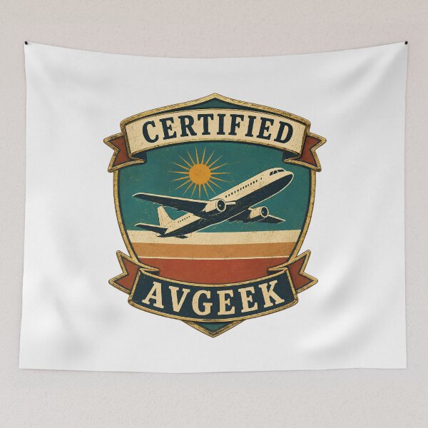 Item preview, Certified Avgeek Vintage Aviation Emblem Crest Proud Plane Lover Pilot Gift designed and sold by EMaviation_.