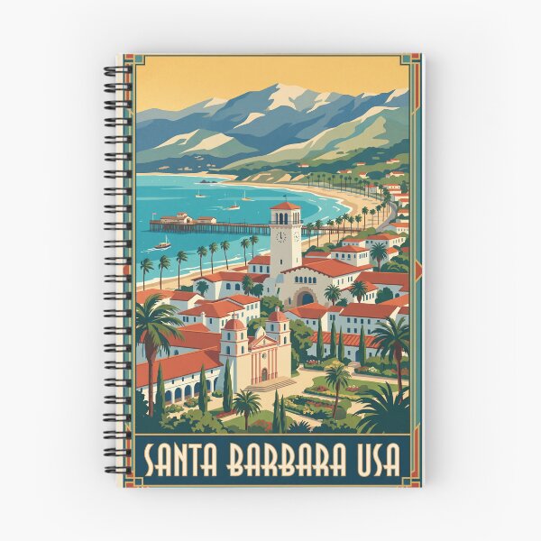 Item preview, Santa Barbara California Vintage Travel Poster designed and sold by Bomax121.