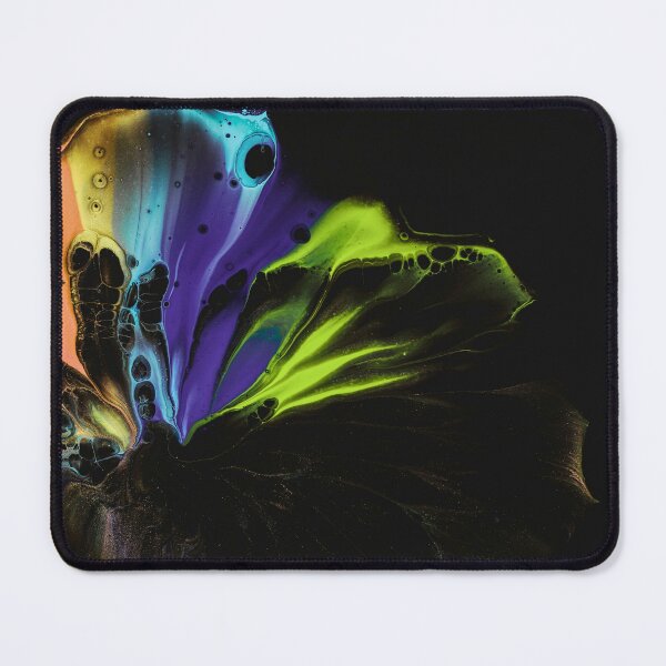 Item preview, Abstract Neon Fluid Bloom On Black designed and sold by BuckaBaby.