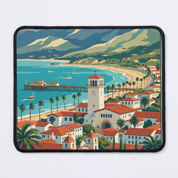 Item preview, Santa Barbara California Vintage Travel Poster designed and sold by Bomax121.