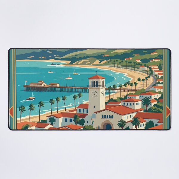 Item preview, Santa Barbara California Vintage Travel Poster designed and sold by Bomax121.