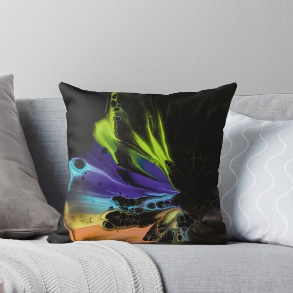 Item preview, Abstract Neon Fluid Bloom On Black designed and sold by BuckaBaby.