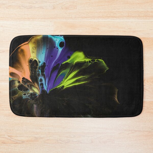 Item preview, Abstract Neon Fluid Bloom On Black designed and sold by BuckaBaby.