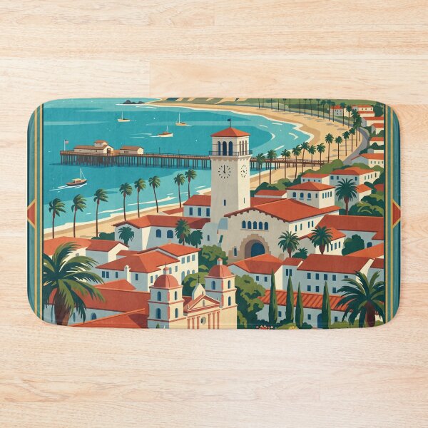 Item preview, Santa Barbara California Vintage Travel Poster designed and sold by Bomax121.