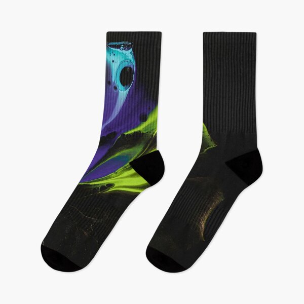 Item preview, Abstract Neon Fluid Bloom On Black designed and sold by BuckaBaby.