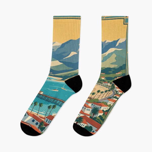 Item preview, Santa Barbara California Vintage Travel Poster designed and sold by Bomax121.