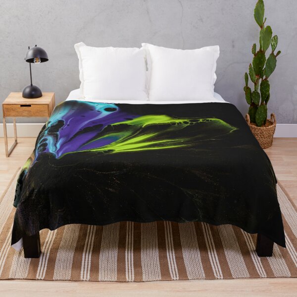 Item preview, Abstract Neon Fluid Bloom On Black designed and sold by BuckaBaby.