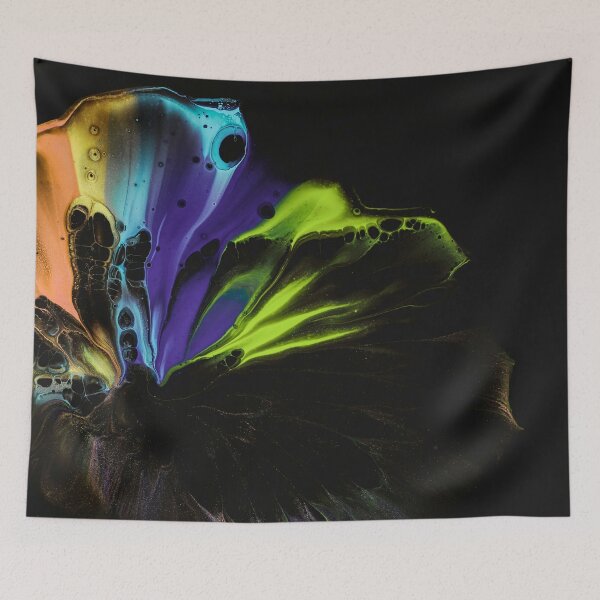 Item preview, Abstract Neon Fluid Bloom On Black designed and sold by BuckaBaby.