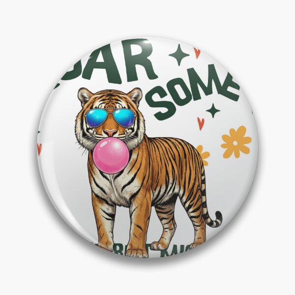 Item preview, Roarsome Tiger Cooler Tiger with Bubble Gum Kawaii designed and sold by BoosterShop.