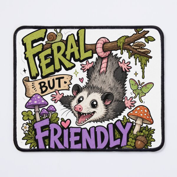 Item preview, Feral But Friendly Cute Possum Goblincore designed and sold by BoosterShop.
