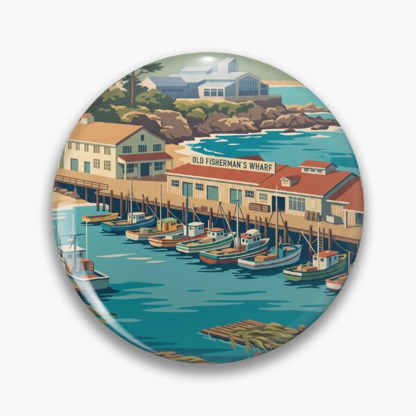 Item preview, Monterey California Vintage Travel Poster designed and sold by Bomax121.
