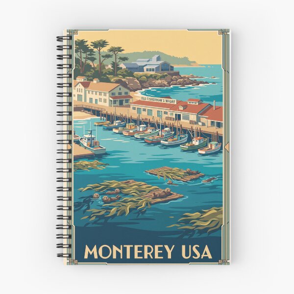 Item preview, Monterey California Vintage Travel Poster designed and sold by Bomax121.