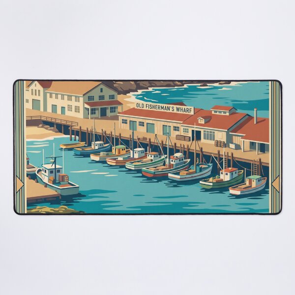Item preview, Monterey California Vintage Travel Poster designed and sold by Bomax121.