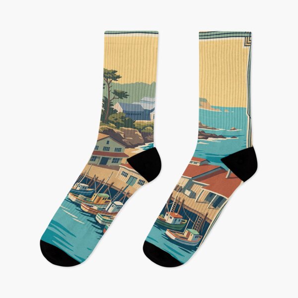Item preview, Monterey California Vintage Travel Poster designed and sold by Bomax121.