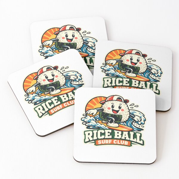 Aperçu de l'œuvre Rice Ball Surf Club Funny Food Mascot créée et vendue par TheRealTaria.
