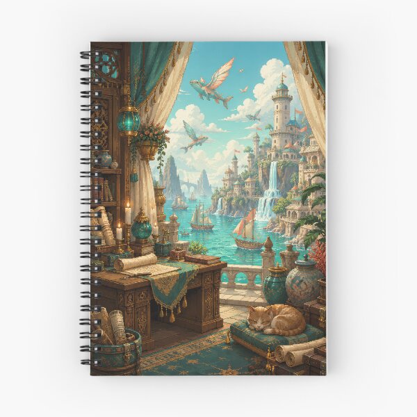 Item preview, The Cartographer's Study Above Skywhale Harbor  designed and sold by Sketchlegacy.