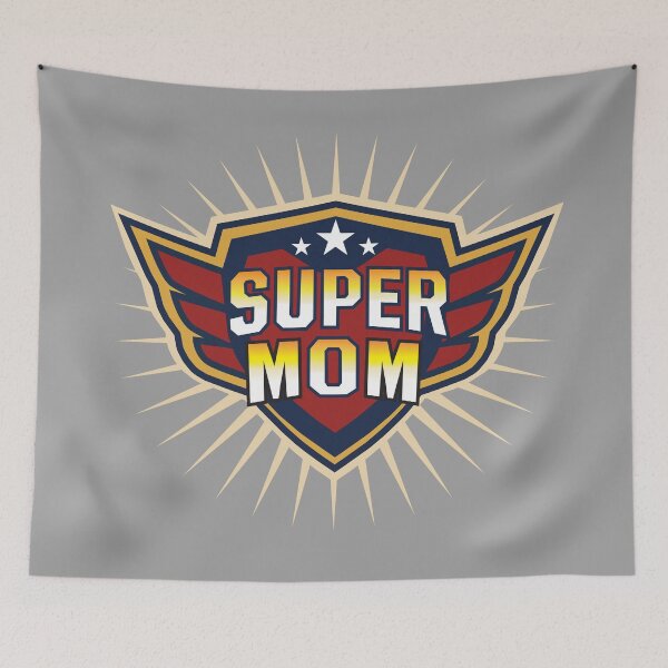 Item preview, Super Mom Hero Shield with Wings Best Mom Ever Mother's Day Hero Design designed and sold by MoqunaDesign.