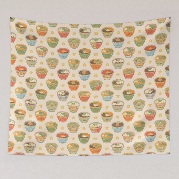 Item preview, Cute Anime Ramen and Stars Kawaii Pattern designed and sold by tokstoremx.