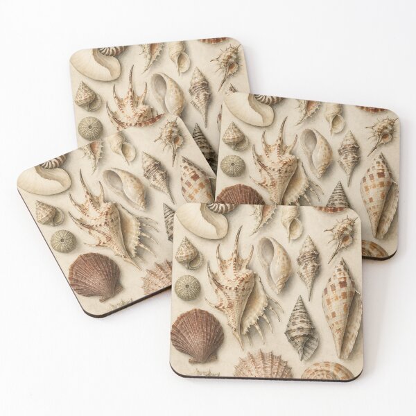 Item preview, Vintage Seashell Cabinet of Curiosities Print | Coastal Naturalist Wall Art | Antique Shell Illustration designed and sold by SoftSpaceDesign.