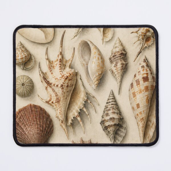 Item preview, Vintage Seashell Cabinet of Curiosities Print | Coastal Naturalist Wall Art | Antique Shell Illustration designed and sold by SoftSpaceDesign.