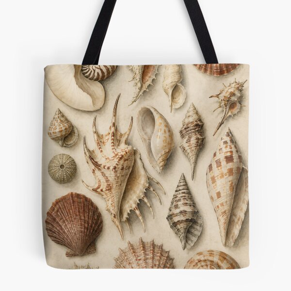 Item preview, Vintage Seashell Cabinet of Curiosities Print | Coastal Naturalist Wall Art | Antique Shell Illustration designed and sold by SoftSpaceDesign.