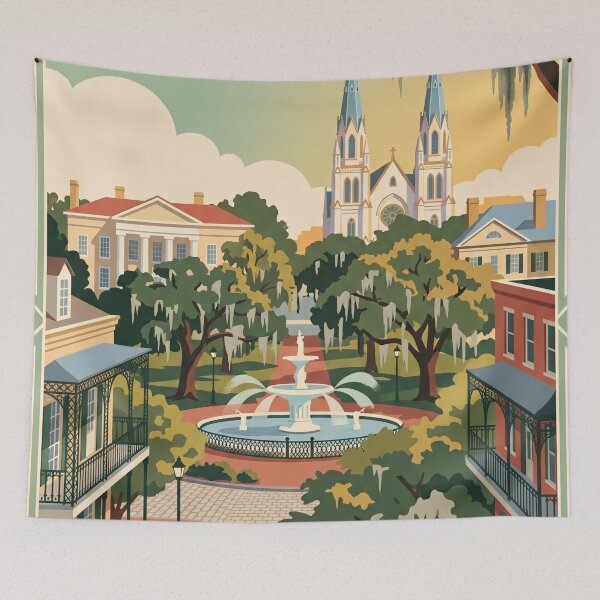 Item preview, Savannah Georgia Vintage Travel Poster designed and sold by Bomax121.