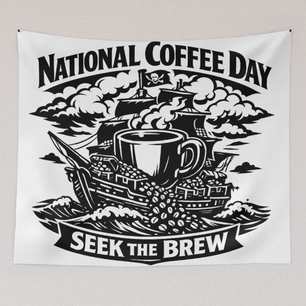 Item preview, Seek The Brew National Coffee Day Pirate Adventure designed and sold by irfanshikh.
