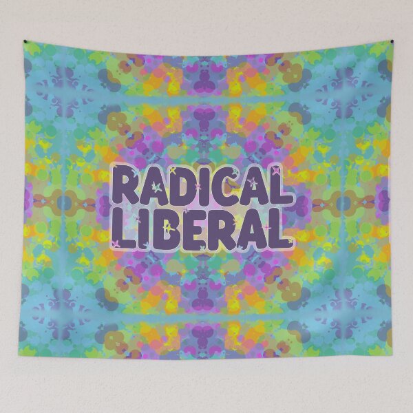 Item preview, Radical Liberal | Political Art Print | Groovy Protest Sticker designed and sold by RareSquareBearArts.