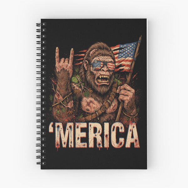 Item preview, 'Merica Bigfoot Muscular Rock On Design v17 designed and sold by DarylWelsh2024.