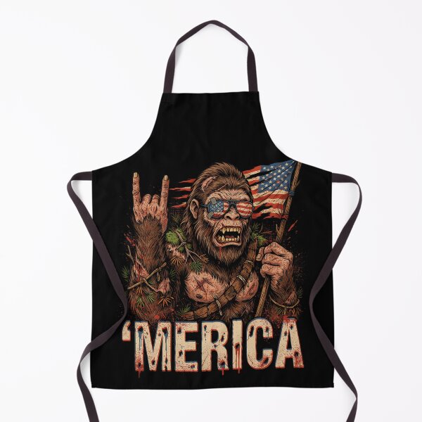 Item preview, 'Merica Bigfoot Muscular Rock On Design v17 designed and sold by DarylWelsh2024.