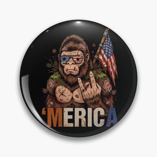 Item preview, 'Merica Bigfoot Muscular Rock On Design v18 designed and sold by DarylWelsh2024.