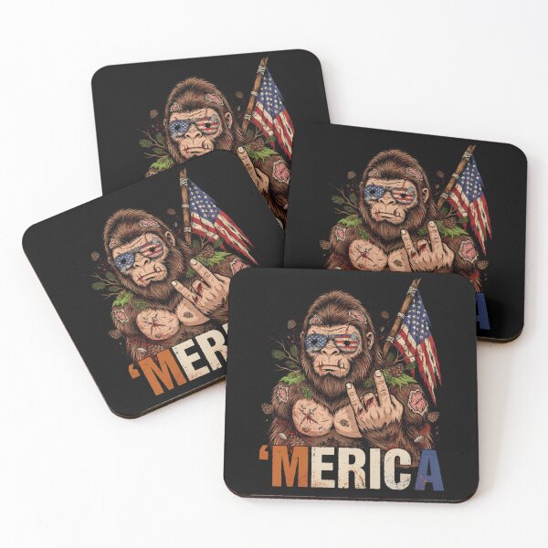 Item preview, 'Merica Bigfoot Muscular Rock On Design v18 designed and sold by DarylWelsh2024.