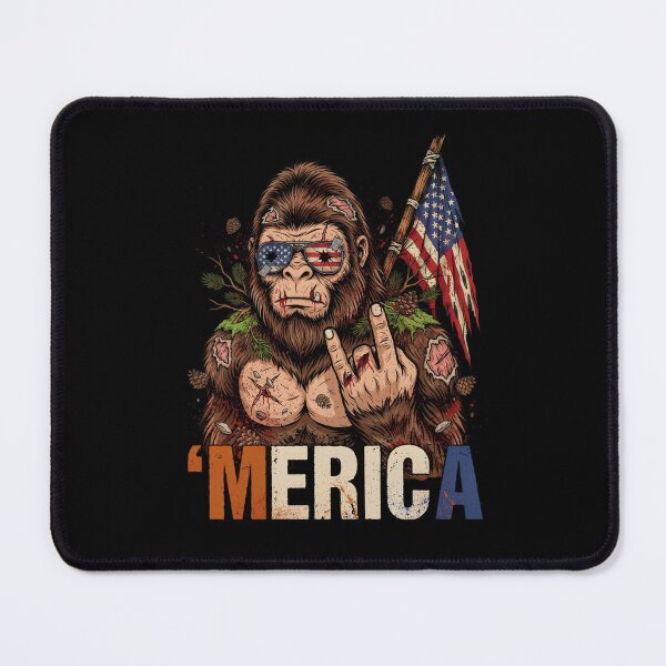 Item preview, 'Merica Bigfoot Muscular Rock On Design v18 designed and sold by DarylWelsh2024.