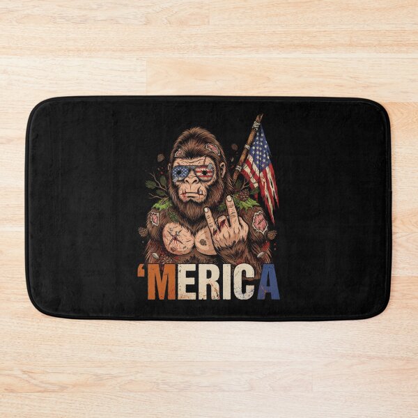 Item preview, 'Merica Bigfoot Muscular Rock On Design v18 designed and sold by DarylWelsh2024.