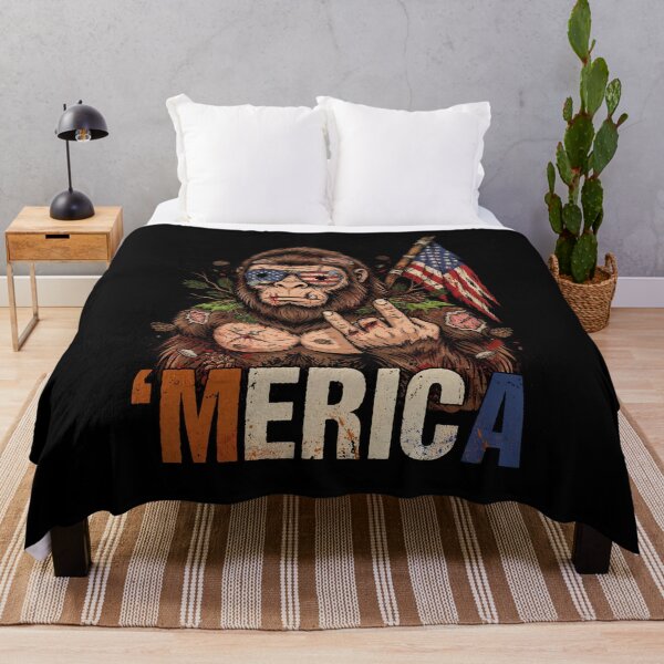 Item preview, 'Merica Bigfoot Muscular Rock On Design v18 designed and sold by DarylWelsh2024.