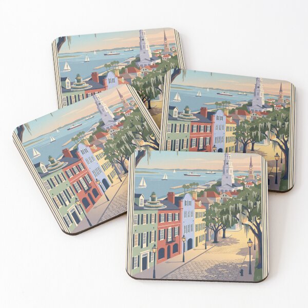 Item preview, Charleston South Carolina Vintage Travel Poster designed and sold by Bomax121.