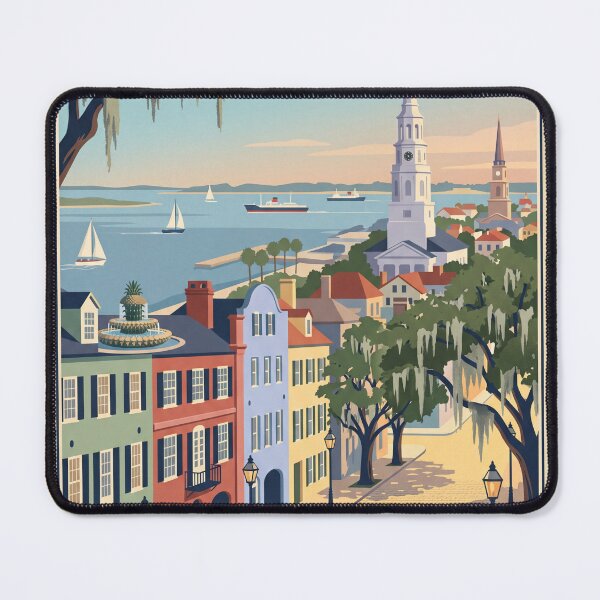 Item preview, Charleston South Carolina Vintage Travel Poster designed and sold by Bomax121.