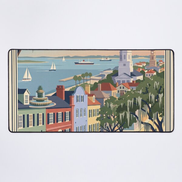 Item preview, Charleston South Carolina Vintage Travel Poster designed and sold by Bomax121.