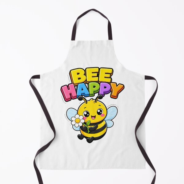 Item preview, Bee Happy Sweet Bee with Flower Kawaii Saying designed and sold by BoosterShop.