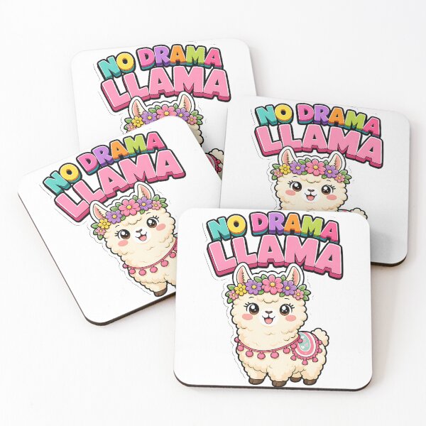 Item preview, No Drama Llama Cute Llama with Flower Crown Kawaii designed and sold by BoosterShop.