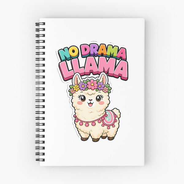 Item preview, No Drama Llama Cute Llama with Flower Crown Kawaii designed and sold by BoosterShop.