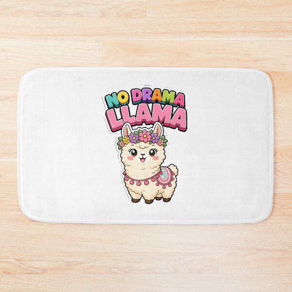 Item preview, No Drama Llama Cute Llama with Flower Crown Kawaii designed and sold by BoosterShop.