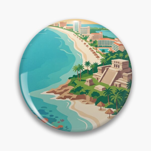 Item preview, Cancún Mexico Vintage Travel Poster designed and sold by Bomax121.