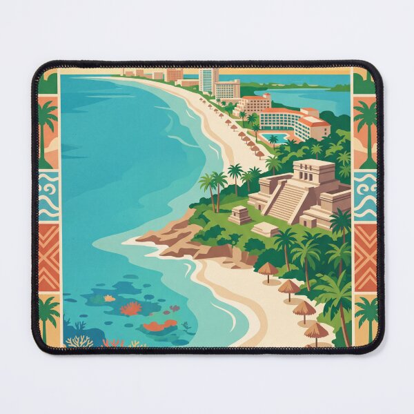 Item preview, Cancún Mexico Vintage Travel Poster designed and sold by Bomax121.