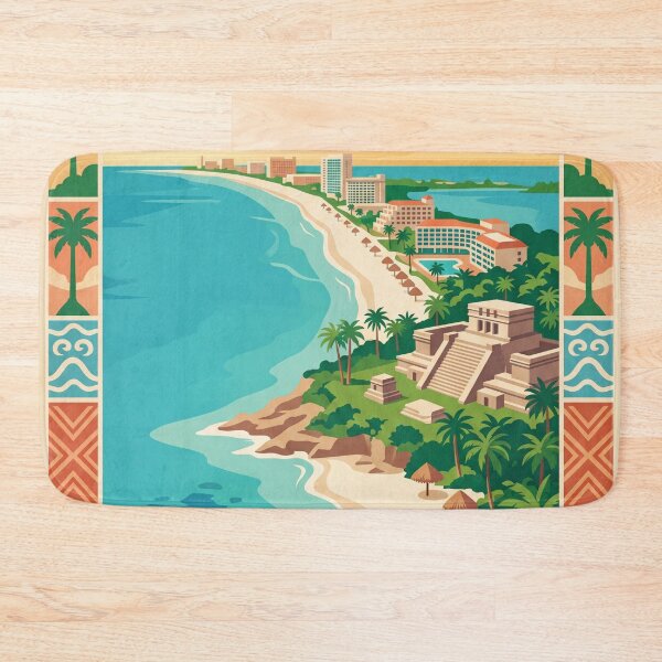 Item preview, Cancún Mexico Vintage Travel Poster designed and sold by Bomax121.
