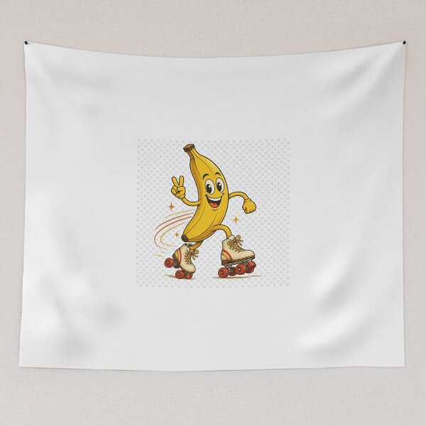 Item preview, Funny banana on roller skates, retro designed and sold by BoosterShop.