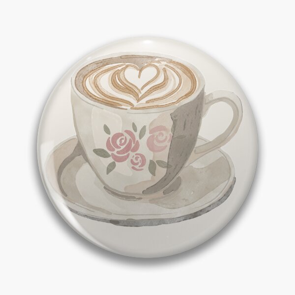 Item preview, Watercolor Floral Coffee Cup Latte Art designed and sold by Aren Ra.