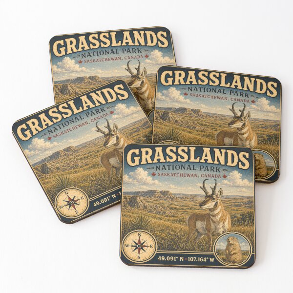 Item preview, Grasslands National Park Vintage Travel Sticker designed and sold by naturalsurvival.