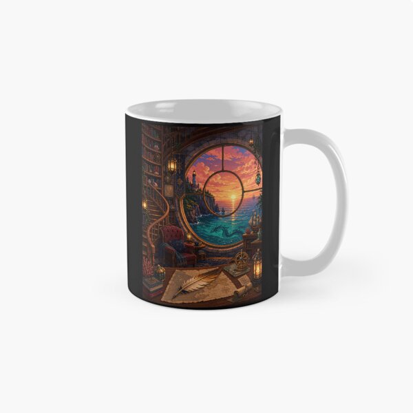 Item preview, Sunset Cartographer's Library and the Sea Dragon  designed and sold by Sketchlegacy.
