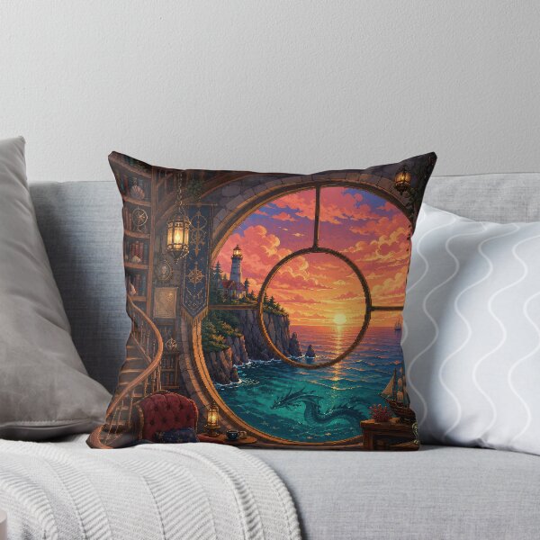 Item preview, Sunset Cartographer's Library and the Sea Dragon  designed and sold by Sketchlegacy.